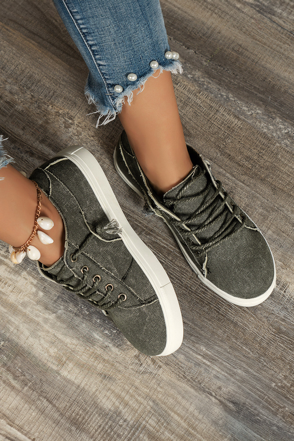 Parchment criss-cross slip-on canvas flats with durable material and trendy design