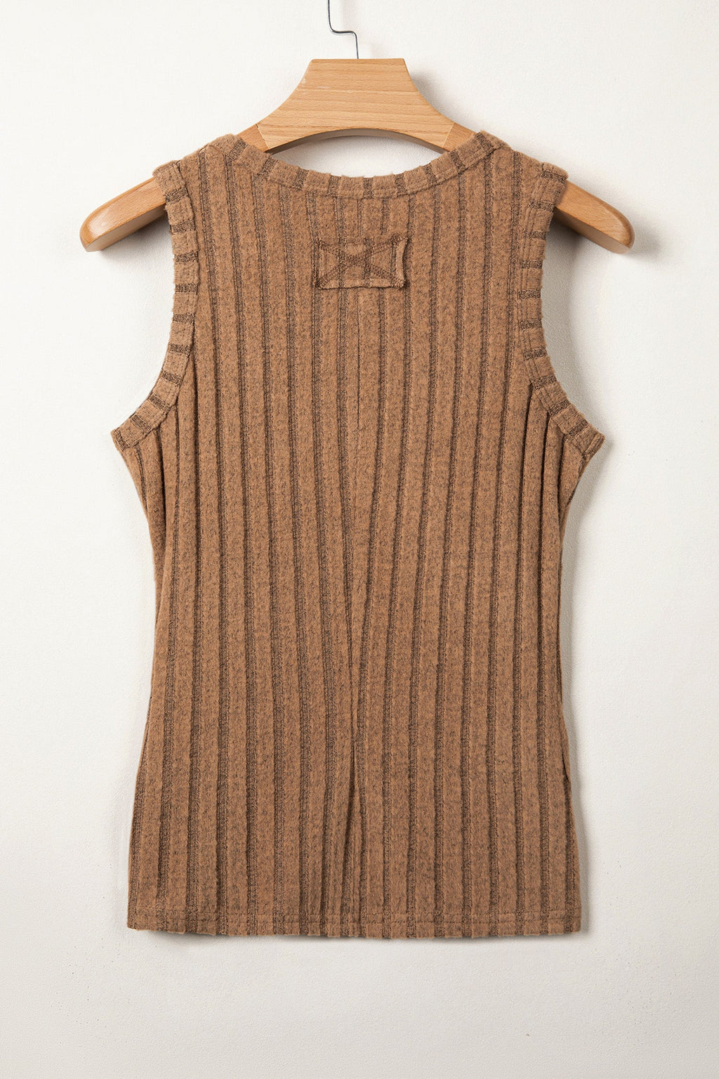 Beau Blue Slim ribbed mineral wash tank top with high elasticity and fitted design