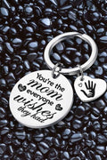 Mothers Day lettered heart shape alloy keychain gift symbolizing love and appreciation