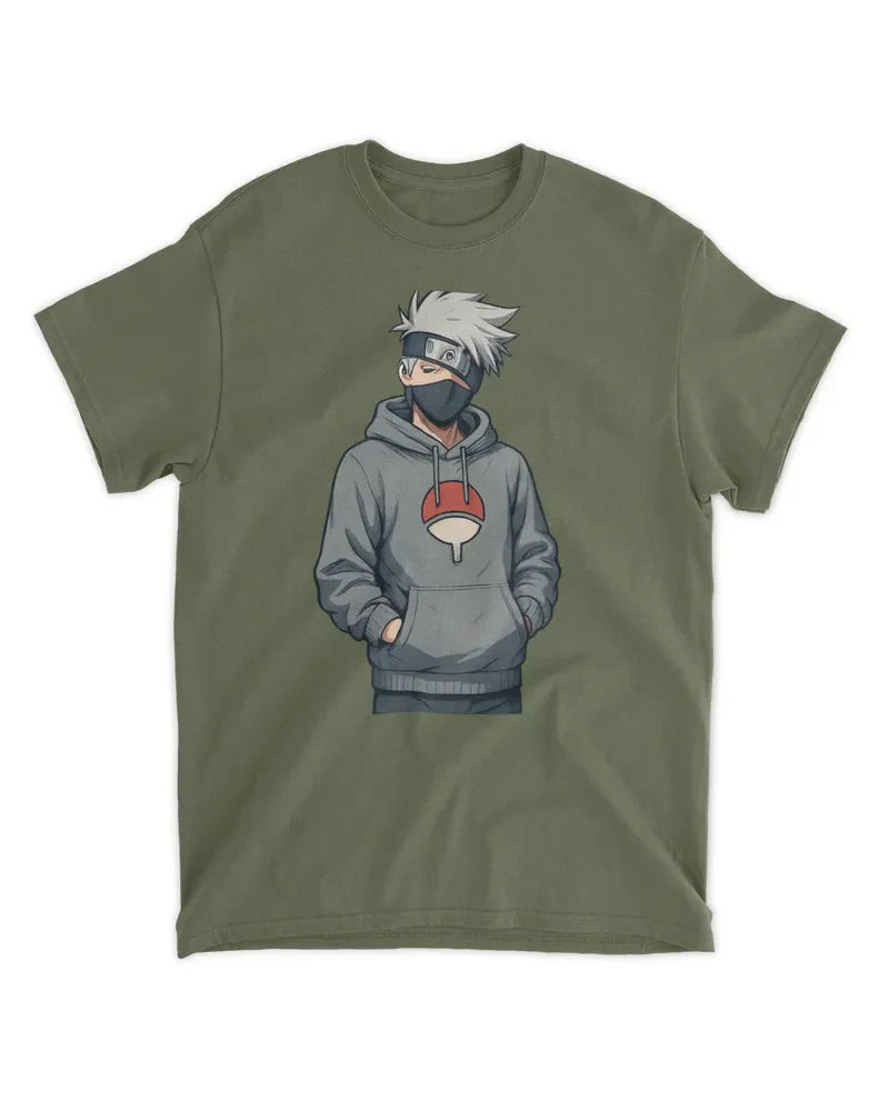 Relaxing Kakashi T-shirt 100% cotton preshrunk with seamless collar and taped neck for comfort
