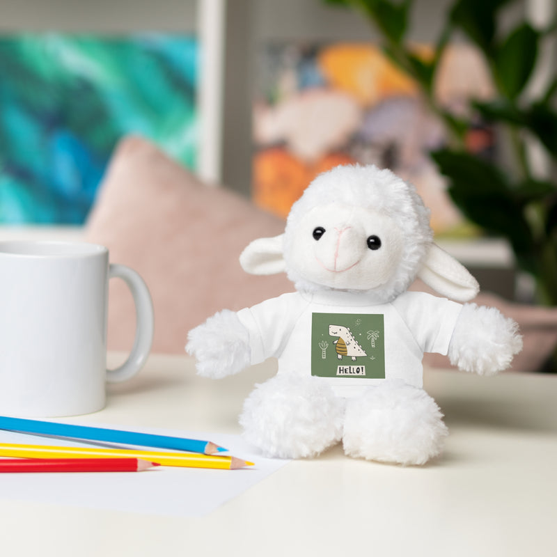 Cute Stuffed Animal with Tee, Adorable Plush Toy Gift, Children's Birthday Present, Cozy Cuddle Buddy, Animal Lover Collectible