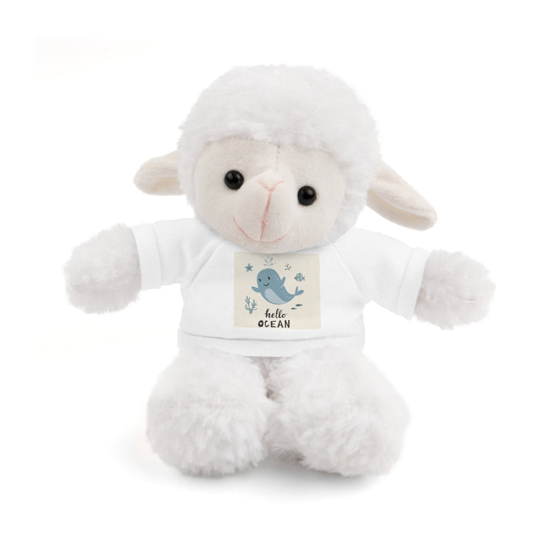 Cuddly Stuffed Bear with Tee - Cute Gift for Kids, Nursery Decor, Birthday Surprise, Ocean Theme, Plush Toy
