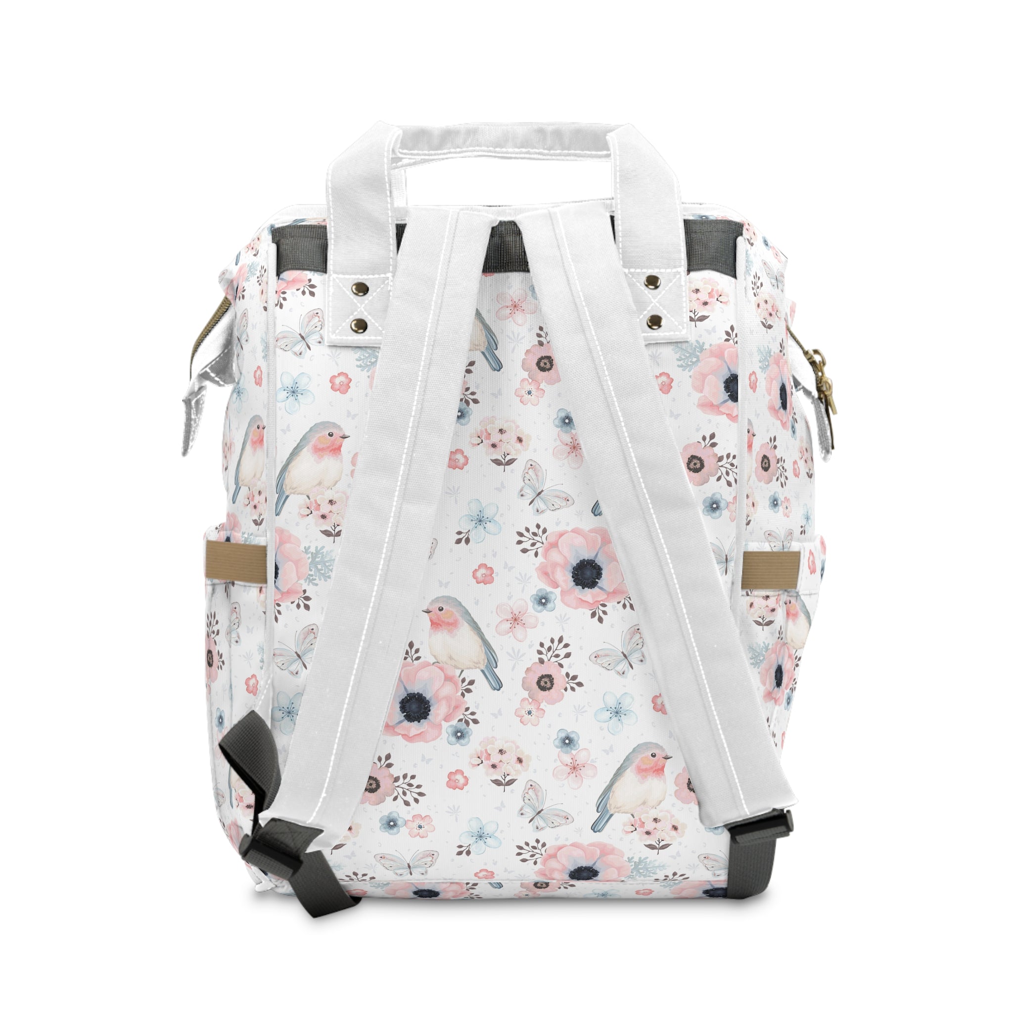 Floral Multifunctional Diaper Backpack, Stylish Baby Bag, Maternity Backpack, Mom Organizer, Travel Changing Bag