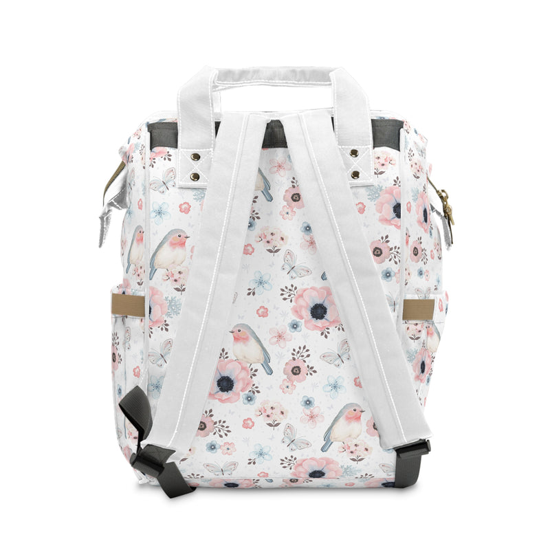 Floral Multifunctional Diaper Backpack, Stylish Baby Bag, Maternity Backpack, Mom Organizer, Travel Changing Bag