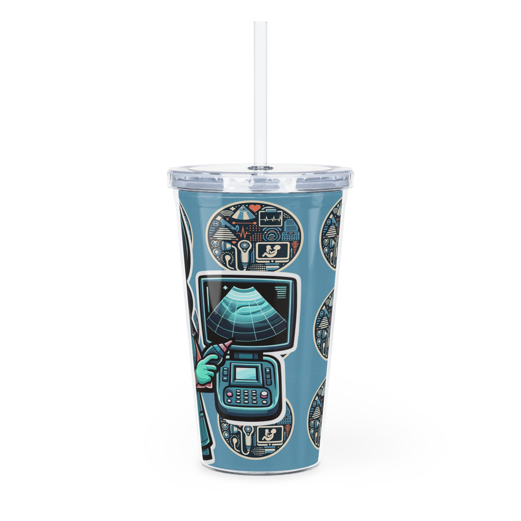 Plastic Tumbler with Straw