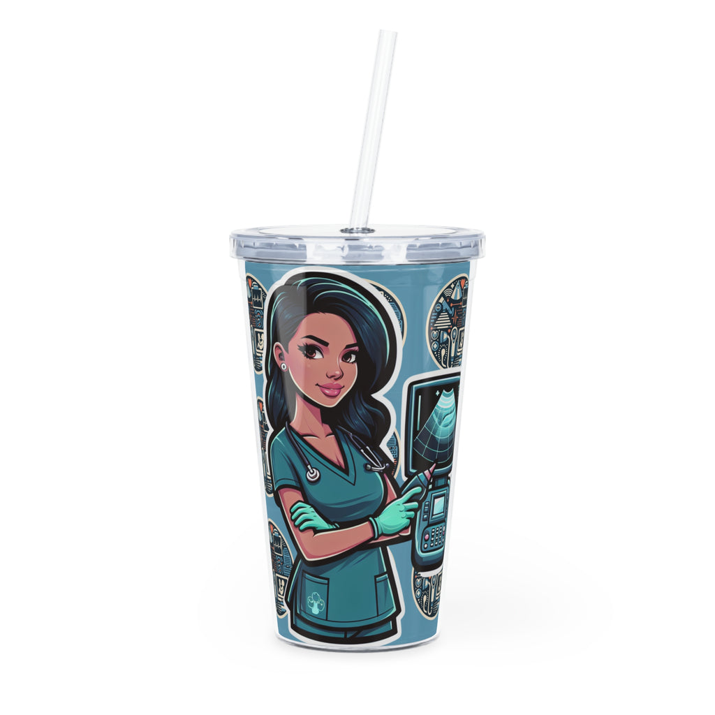 Plastic Tumbler with Straw