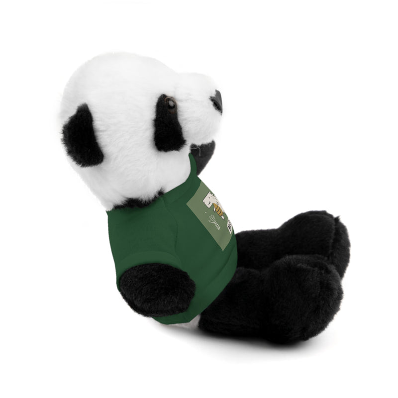 Cute Stuffed Animal with Tee, Adorable Plush Toy Gift, Children's Birthday Present, Cozy Cuddle Buddy, Animal Lover Collectible