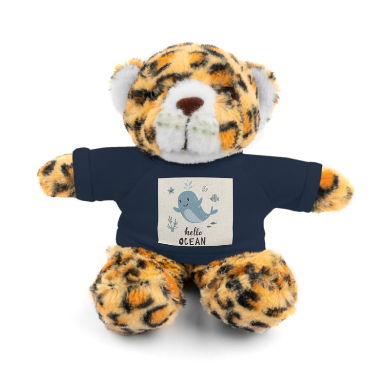 Cuddly Stuffed Bear with Tee - Cute Gift for Kids, Nursery Decor, Birthday Surprise, Ocean Theme, Plush Toy