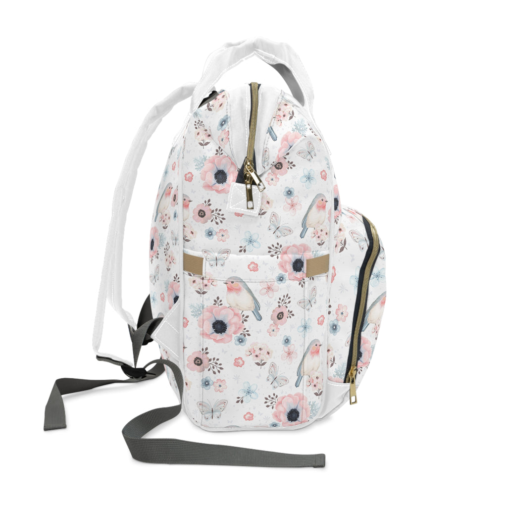 Floral Multifunctional Diaper Backpack, Stylish Baby Bag, Maternity Backpack, Mom Organizer, Travel Changing Bag