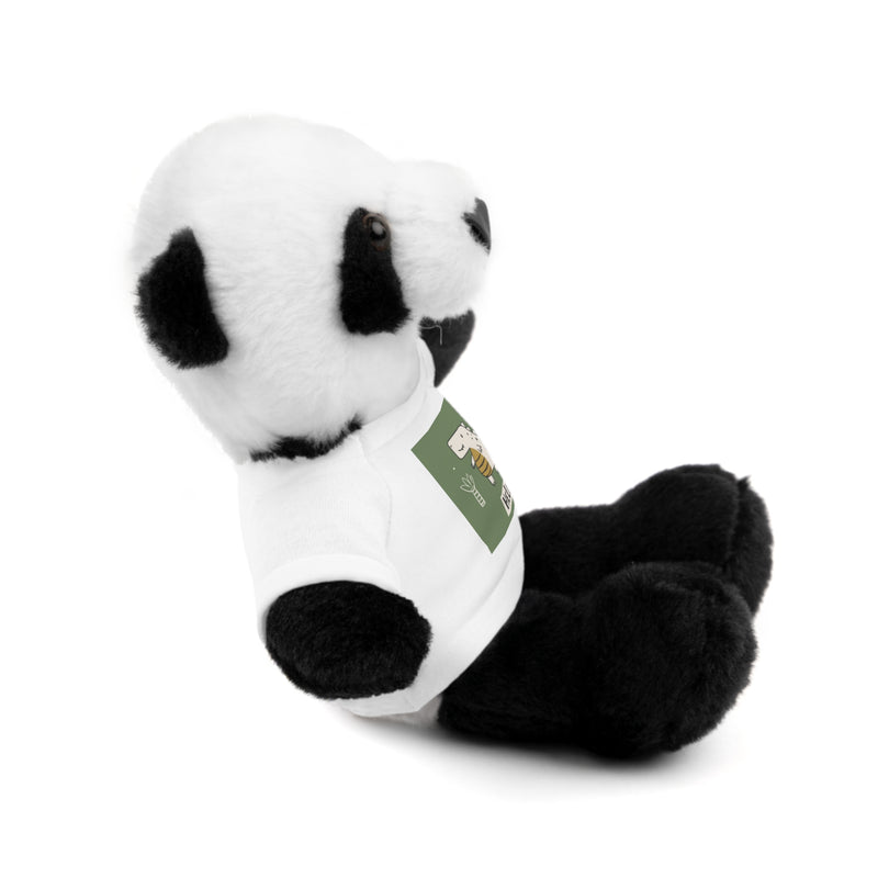 Cute Stuffed Animal with Tee, Adorable Plush Toy Gift, Children's Birthday Present, Cozy Cuddle Buddy, Animal Lover Collectible