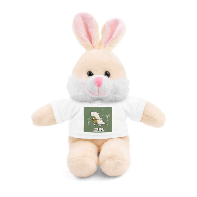 Cute Stuffed Animal with Tee, Adorable Plush Toy Gift, Children's Birthday Present, Cozy Cuddle Buddy, Animal Lover Collectible