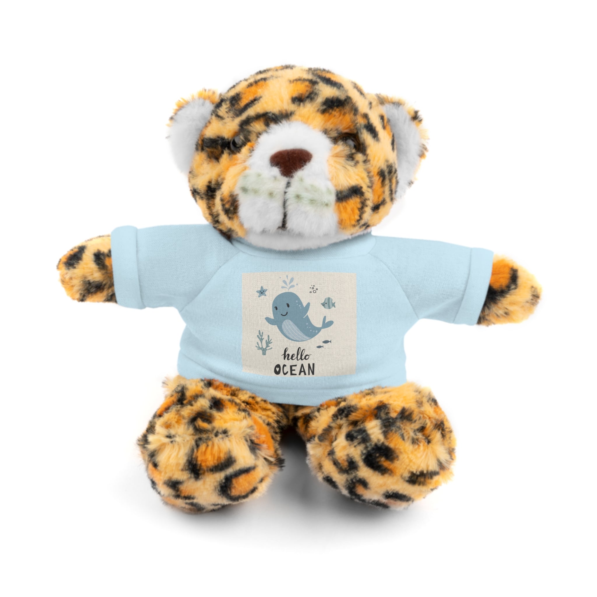 Cuddly Stuffed Bear with Tee - Cute Gift for Kids, Nursery Decor, Birthday Surprise, Ocean Theme, Plush Toy