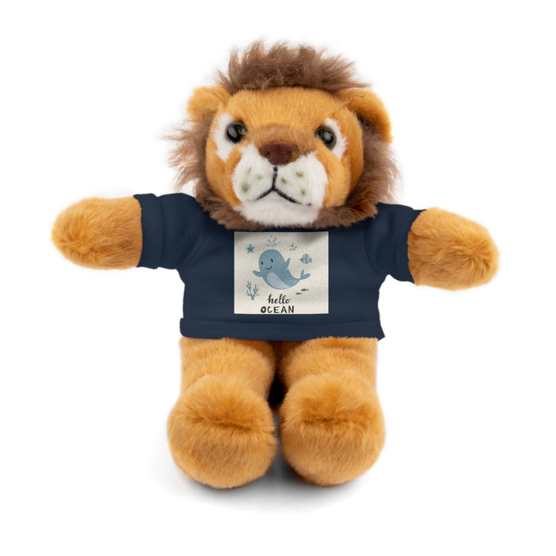 Cuddly Stuffed Bear with Tee - Cute Gift for Kids, Nursery Decor, Birthday Surprise, Ocean Theme, Plush Toy