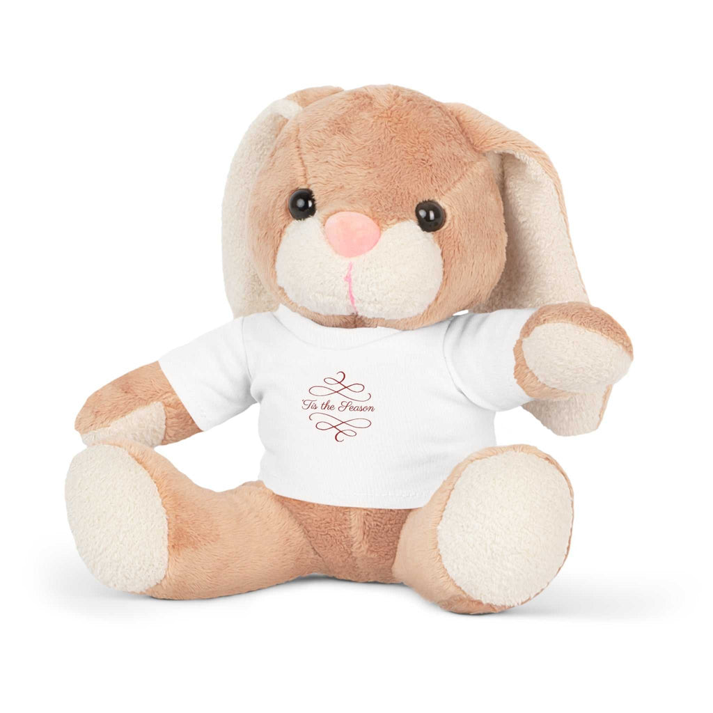 Tis the Season Brown Teddy plush toy wearing a white holiday t-shirt