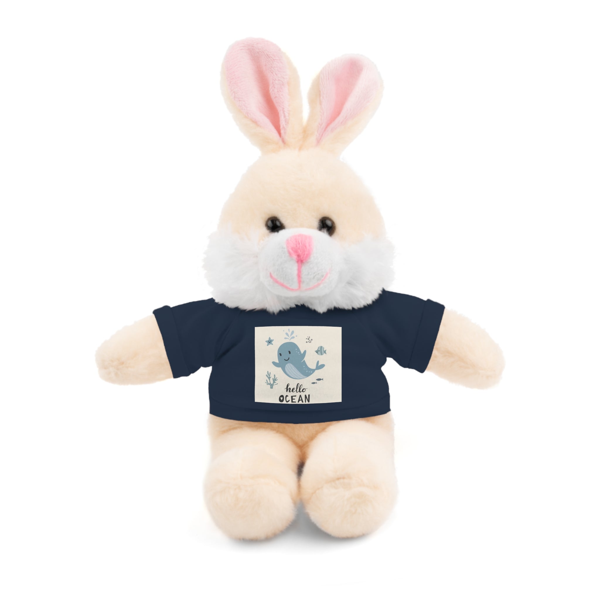 Cuddly Stuffed Bear with Tee - Cute Gift for Kids, Nursery Decor, Birthday Surprise, Ocean Theme, Plush Toy