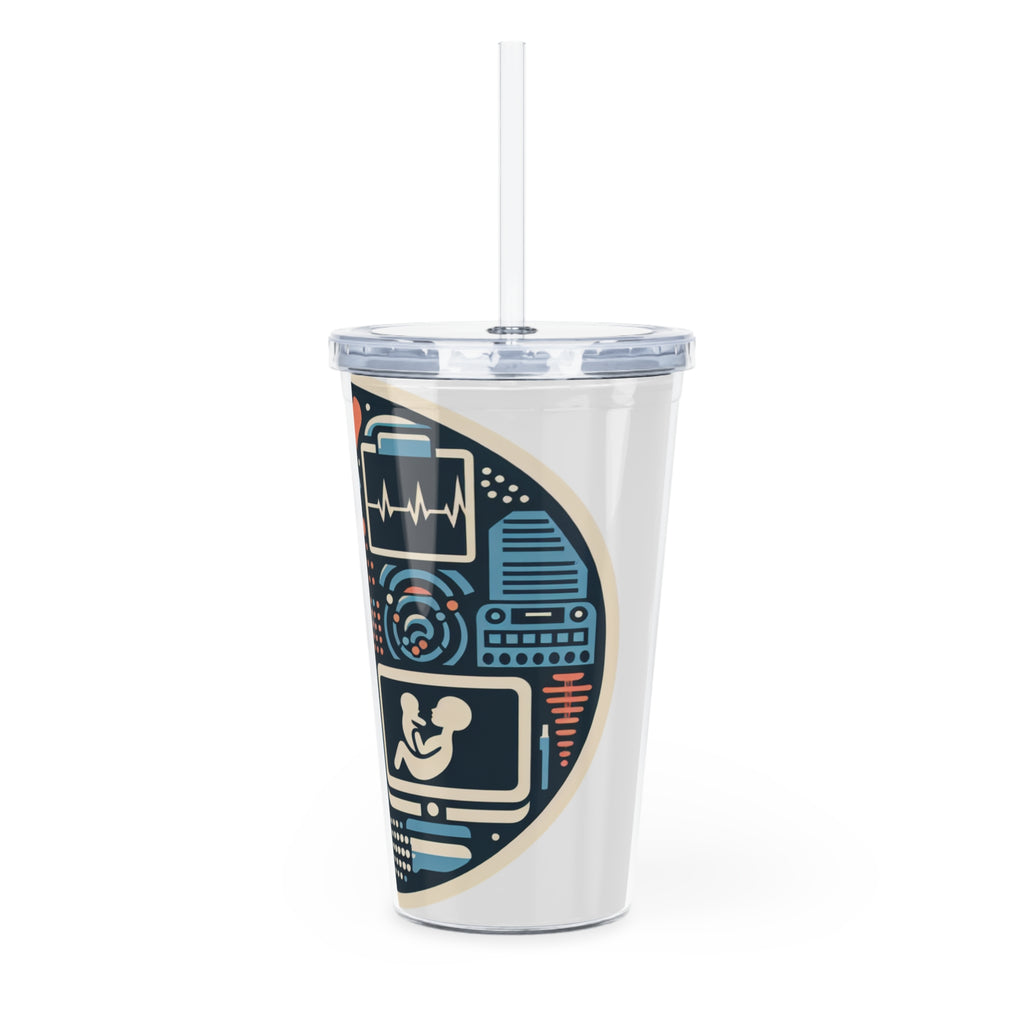 Health & Wellness Plastic Tumbler with Straw - Motivational Design