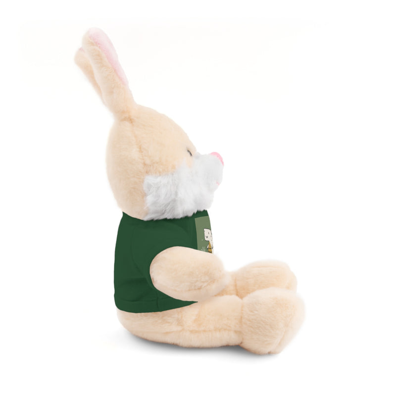 Cute Stuffed Animal with Tee, Adorable Plush Toy Gift, Children's Birthday Present, Cozy Cuddle Buddy, Animal Lover Collectible