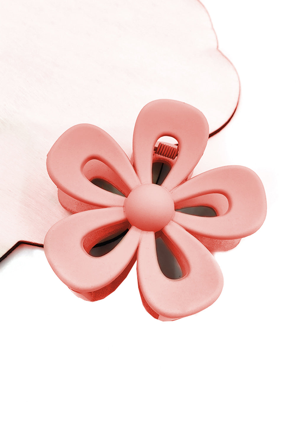 Black sweet hollowed flower shaped claw clip with frosting finish for secure hair hold