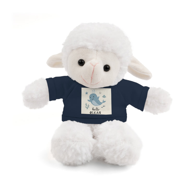 Cuddly Stuffed Bear with Tee - Cute Gift for Kids, Nursery Decor, Birthday Surprise, Ocean Theme, Plush Toy