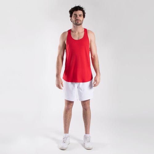 Men's racerback tank top in relaxed fit for gym and casual wear