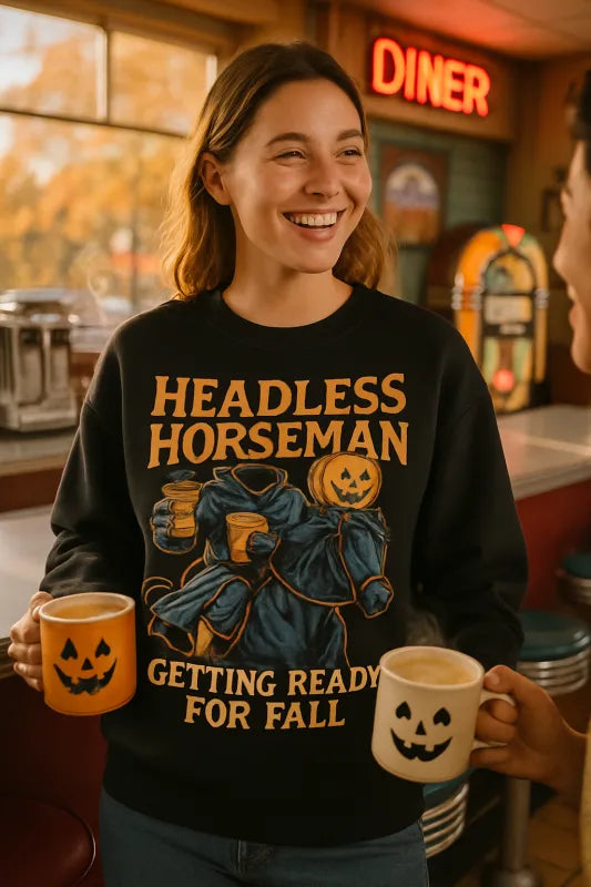 Halloween Headless Horseman Halloween Lattes Fall Unisex Sweatshirt