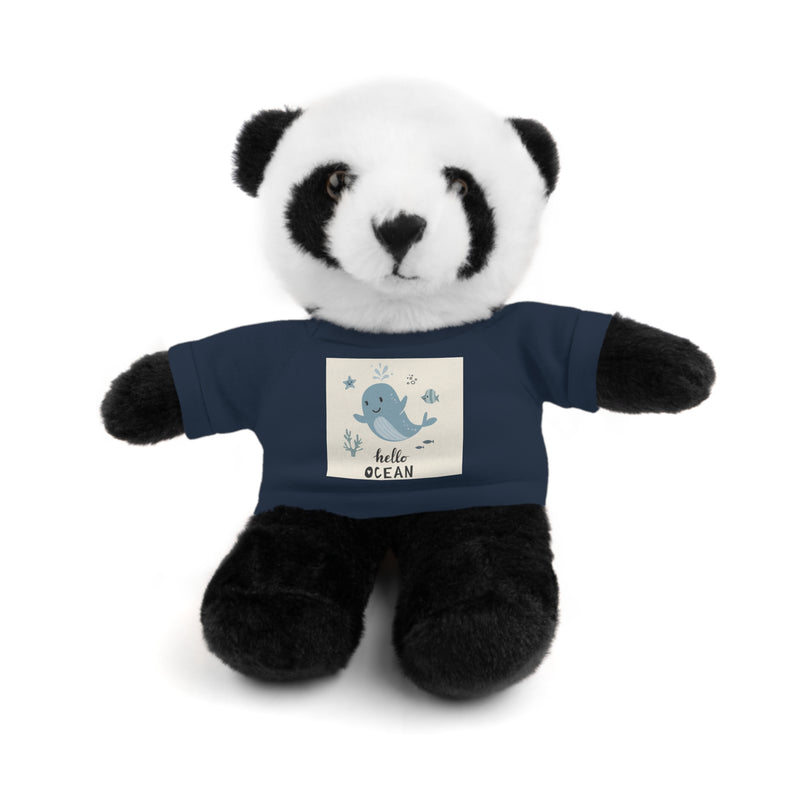 Cuddly Stuffed Bear with Tee - Cute Gift for Kids, Nursery Decor, Birthday Surprise, Ocean Theme, Plush Toy