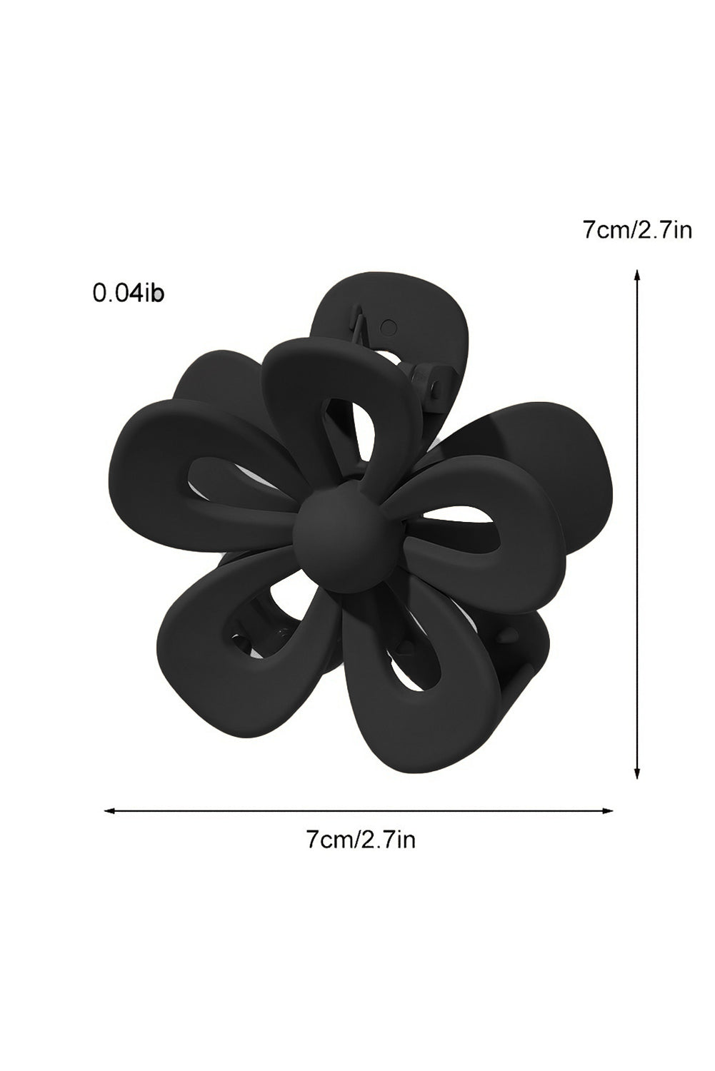 Black sweet hollowed flower shape claw clip with frosting finish and durable plastic design