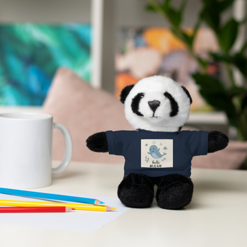 Cuddly Stuffed Bear with Tee - Cute Gift for Kids, Nursery Decor, Birthday Surprise, Ocean Theme, Plush Toy