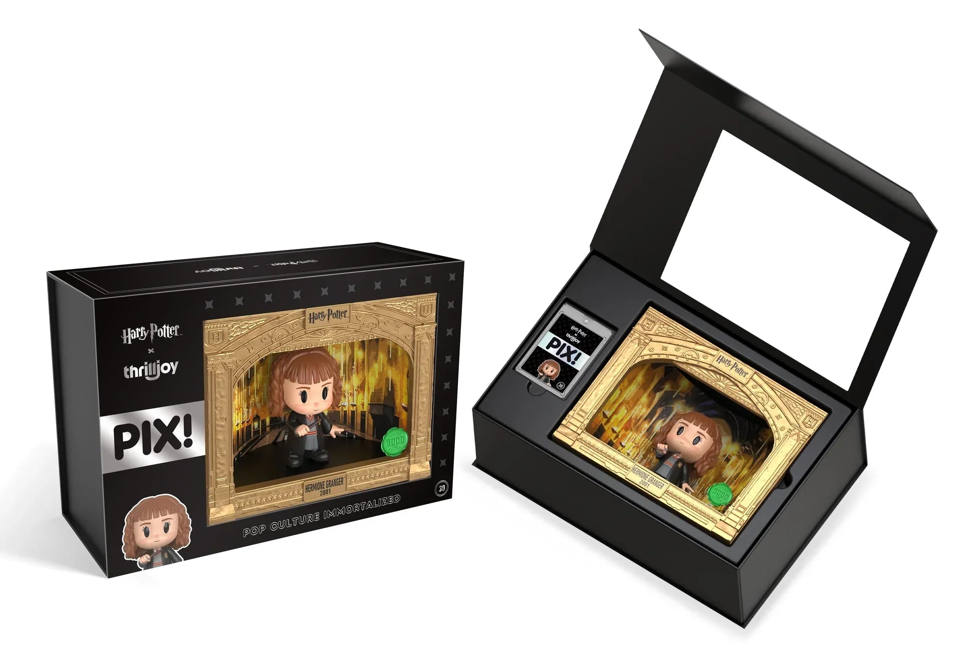 Harry Potter and the Wizarding World Hermione Granger PIX Classic Vinyl Figure in Gryffindor robes with Chase Edition holding Mandrake