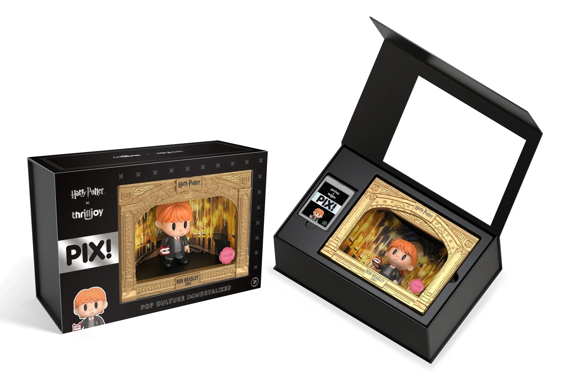 Ron Weasley PIX Classic Vinyl Figure from Harry Potter and the Wizarding World in Gryffindor robes with 1-in-6 chance chase edition mystery box