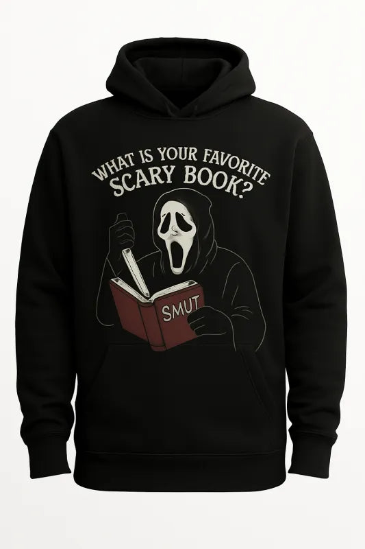 Ghostface Reading Favorite Scary Book Smutty Knife Flip - Unisex Hoodie