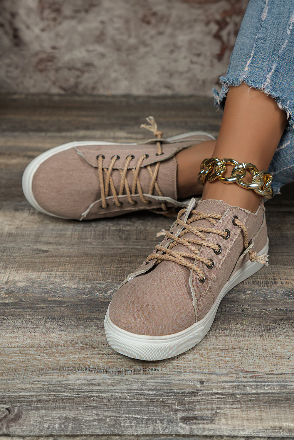 Parchment criss cross slip on canvas flats with durable material and trendy design