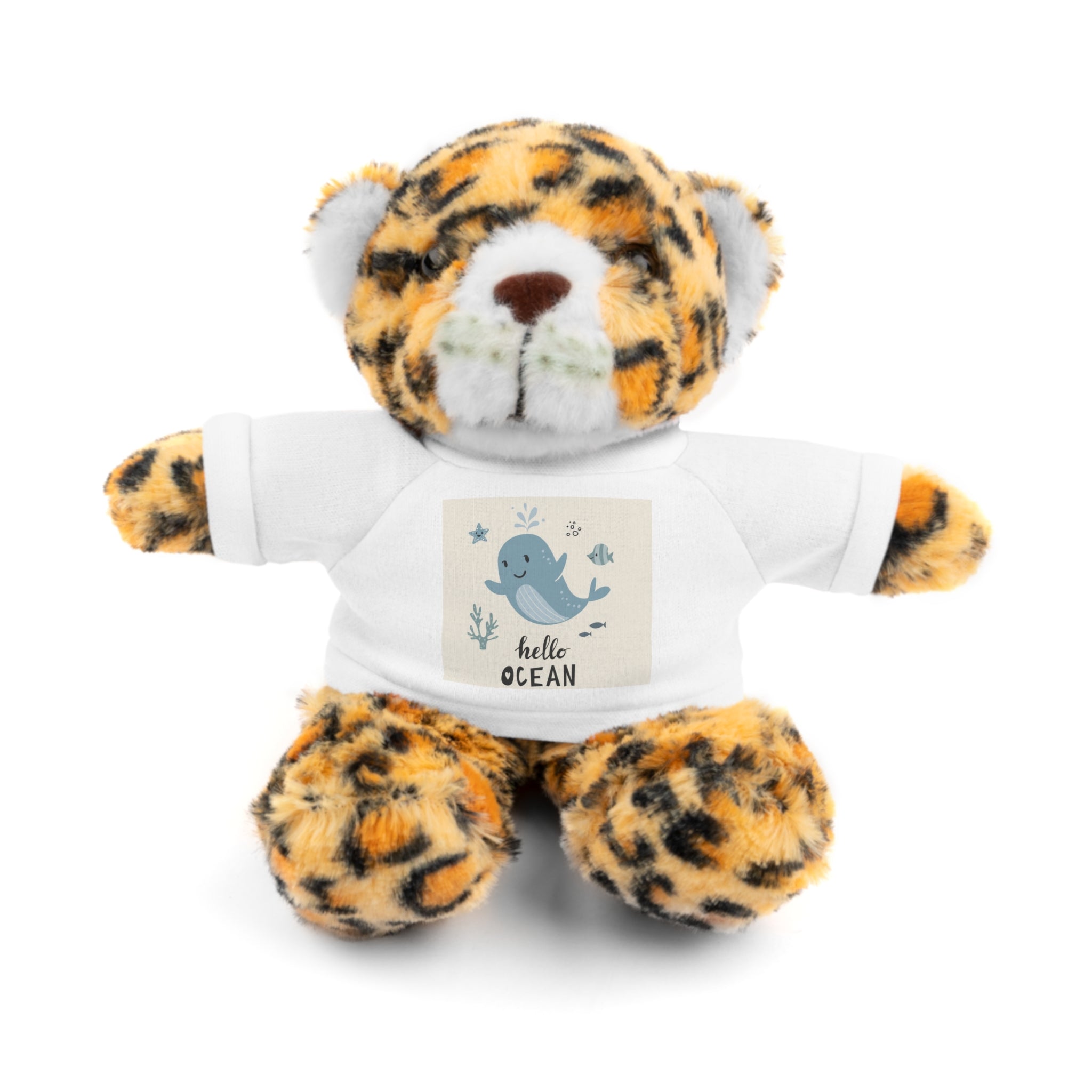 Cuddly Stuffed Bear with Tee - Cute Gift for Kids, Nursery Decor, Birthday Surprise, Ocean Theme, Plush Toy