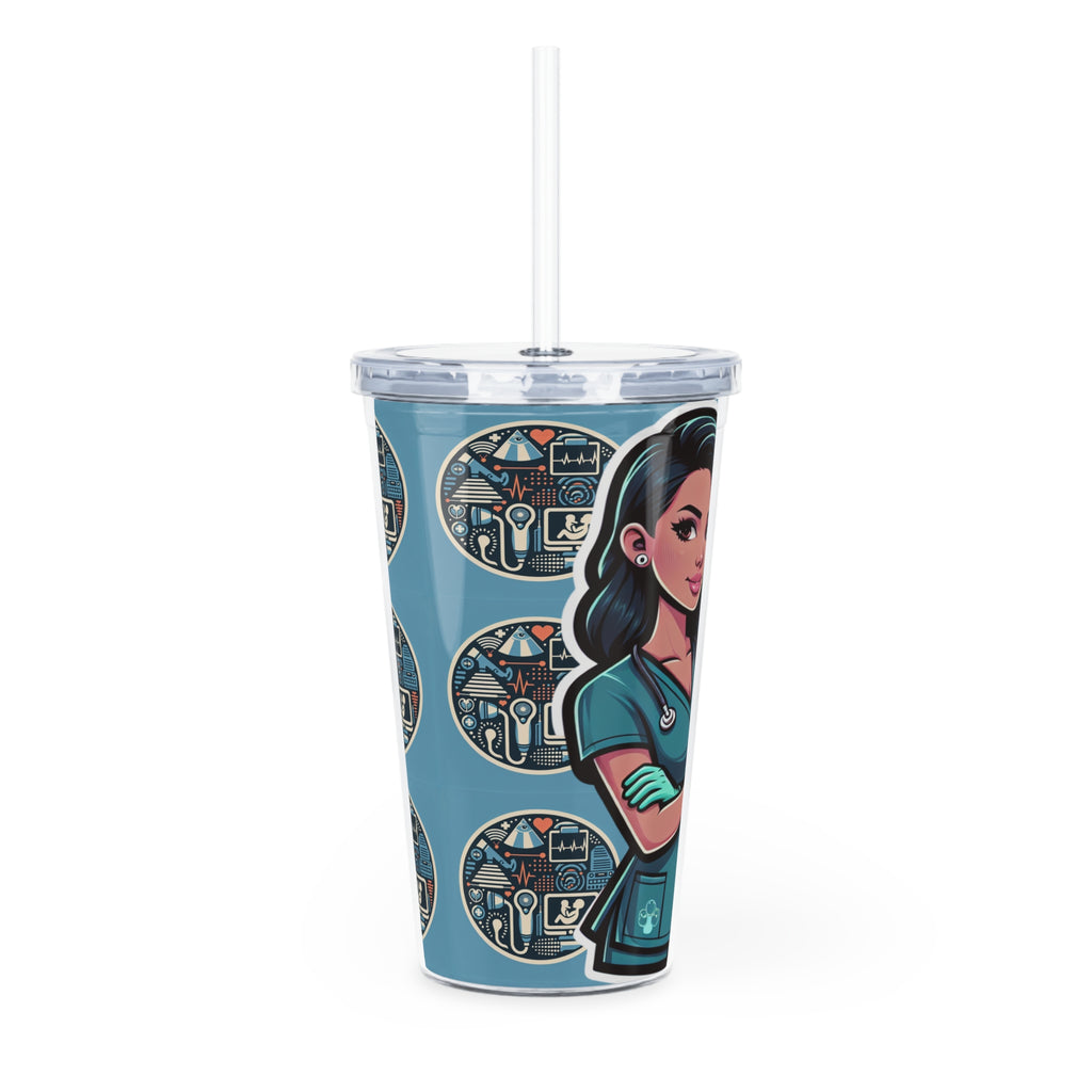 Plastic Tumbler with Straw