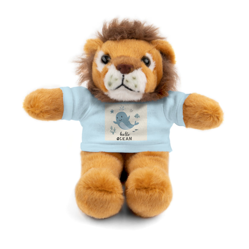Cuddly Stuffed Bear with Tee - Cute Gift for Kids, Nursery Decor, Birthday Surprise, Ocean Theme, Plush Toy