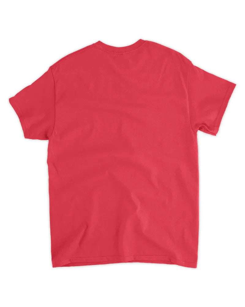 Unisex standard t-shirt red 100% cotton preshrunk seamless collar
