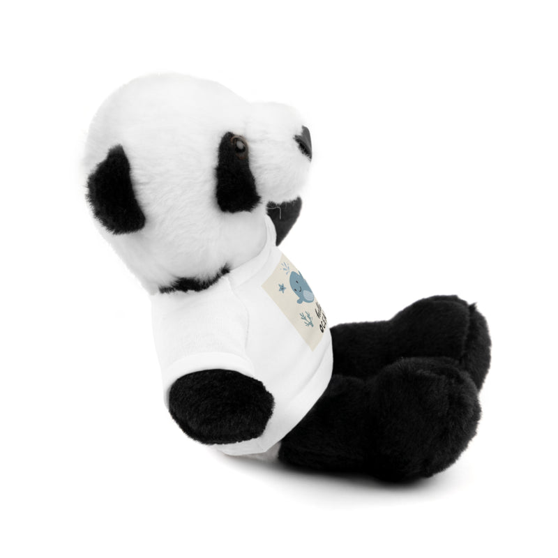 Cuddly Stuffed Bear with Tee - Cute Gift for Kids, Nursery Decor, Birthday Surprise, Ocean Theme, Plush Toy