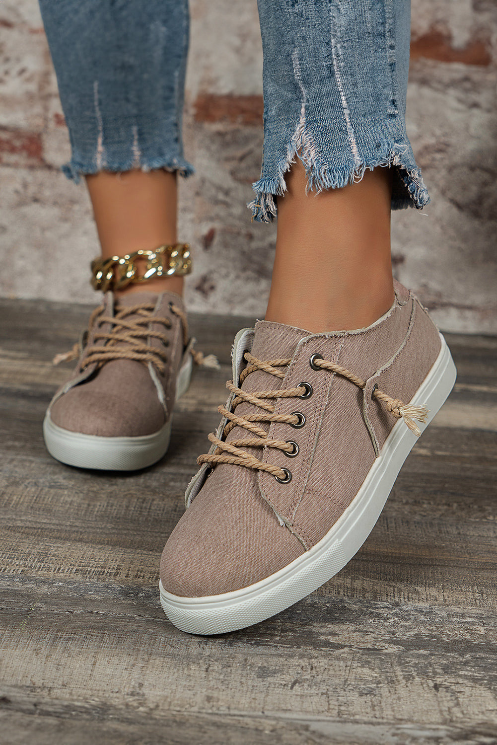 Parchment criss cross slip on canvas flats with trendy design and durable material for casual wear