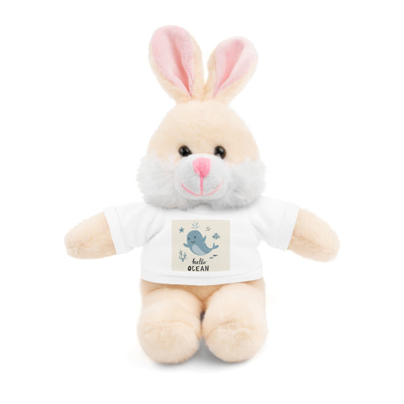 Cuddly Stuffed Bear with Tee - Cute Gift for Kids, Nursery Decor, Birthday Surprise, Ocean Theme, Plush Toy