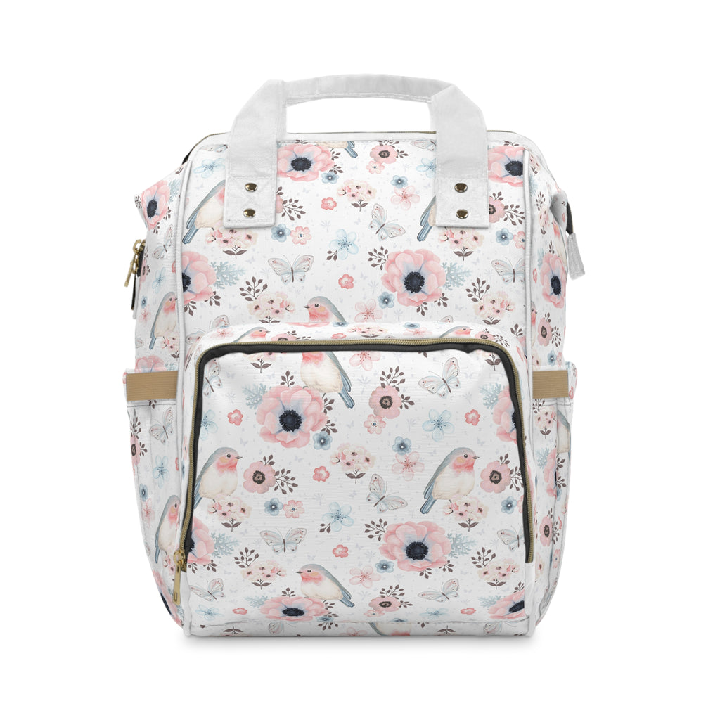 Floral Multifunctional Diaper Backpack, Stylish Baby Bag, Maternity Backpack, Mom Organizer, Travel Changing Bag