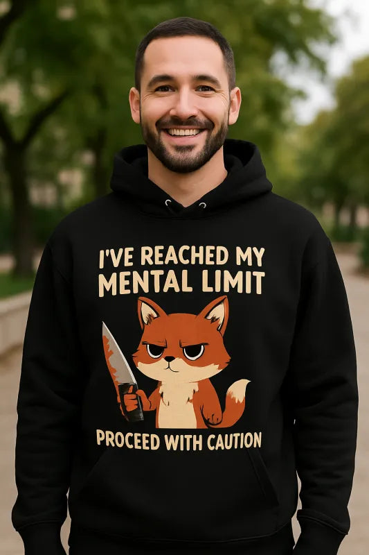 I've Reached My Mental Limit Proceed With Caution, Cute Murderous Animal - Unisex Hoodie
