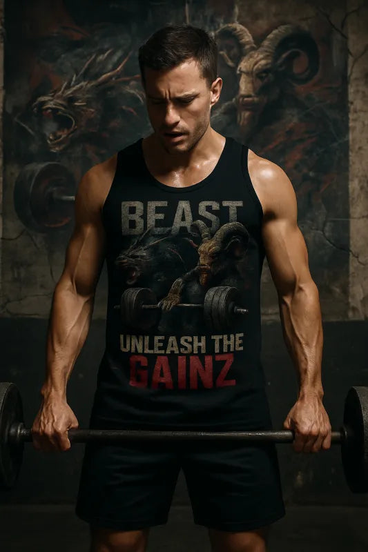 BEAST UNLEASH THE GAINZ - Men's Tank Top