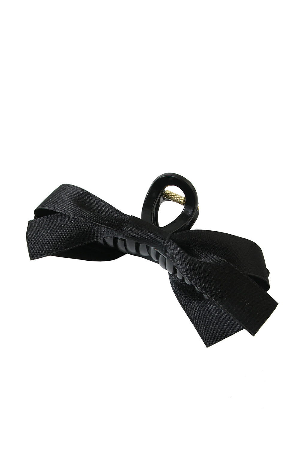 Large black bow hair claw clip with elegant bow knot decor for secure hold