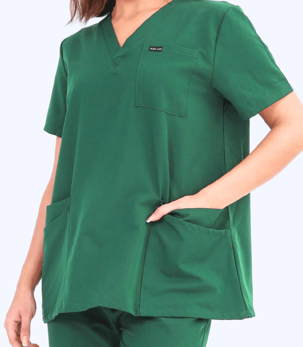 Maternity scrubs top from Mae Scrub Collection designed for comfort and style during pregnancy