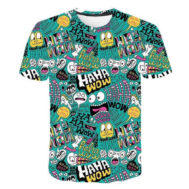 Spongebob Squarepants casual men's 3D printed polyester t-shirt with short sleeves and O-neck collar