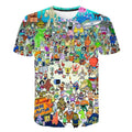 Spongebob Squarepants casual men's 3D printed short sleeve O-neck t-shirt polyester batik fabric