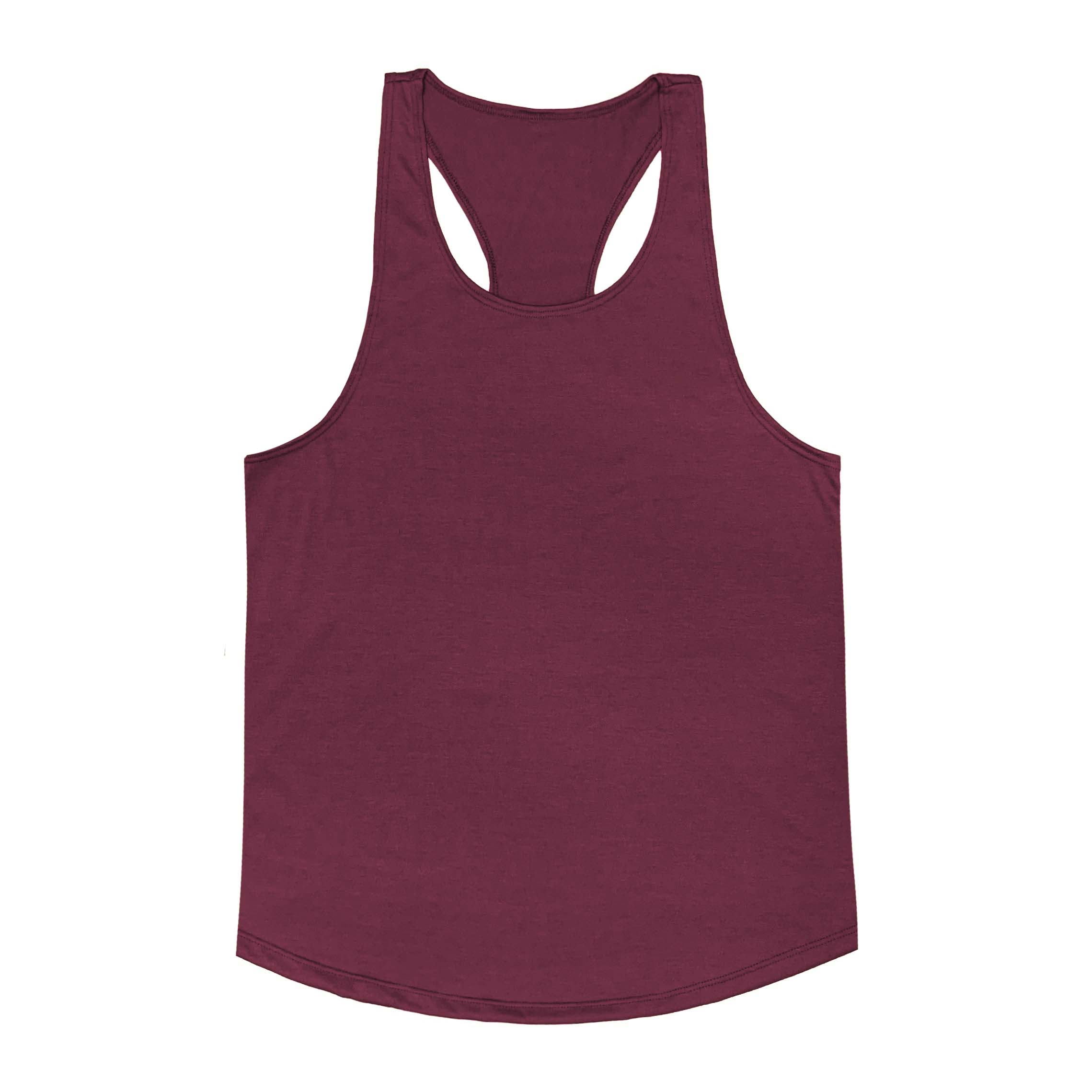 Men's Racerback Tank in black, lightweight and relaxed fit for gym and casual wear