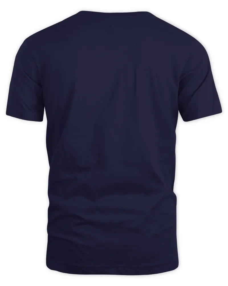 Unisex standard t-shirt navy blue 100% cotton seamless collar short sleeves