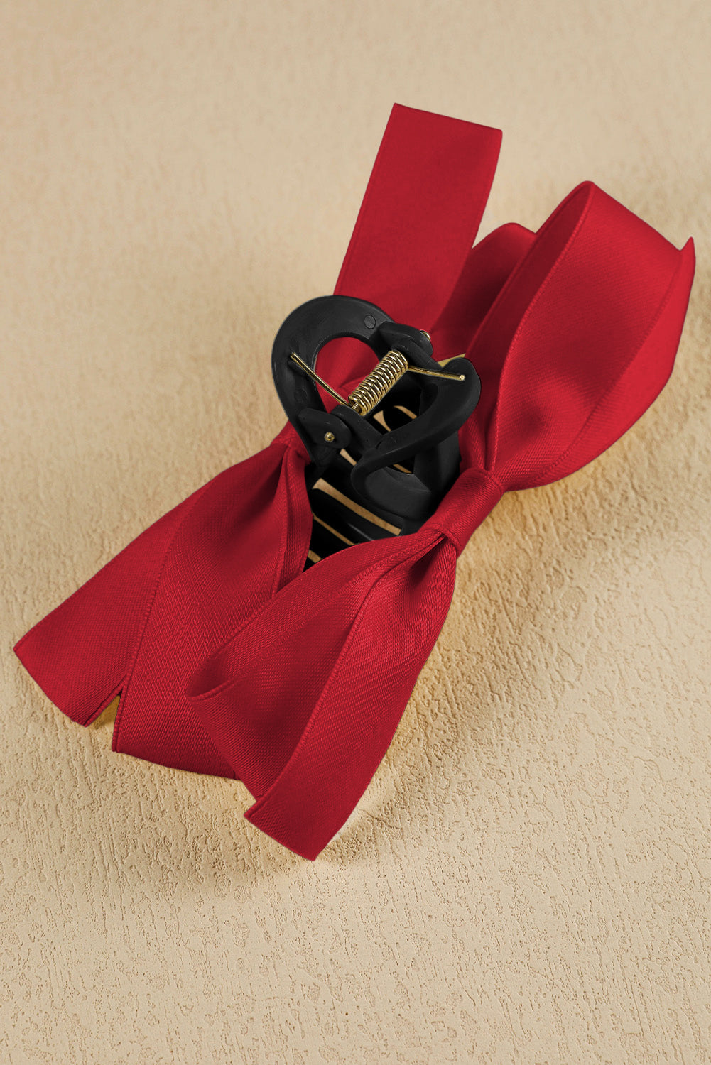 Large black bow decor hair claw clip for securing hair elegantly