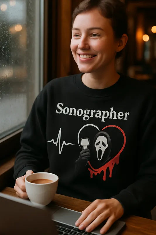 Sonographer Ghostface Holding Ultrasound Probe Sweatshirt